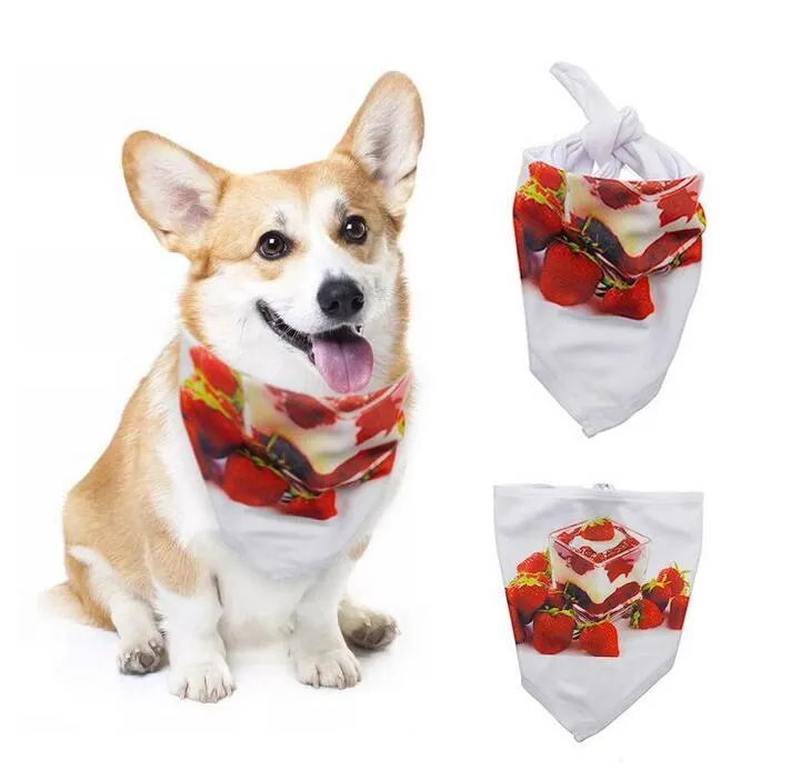 Sublimacja Puste Pet Saliva Ręcznik Dog Odzież Dog Transfer Trójkąt S / M / L / XL Dogs Szalik DIY Party Decoration Prezent