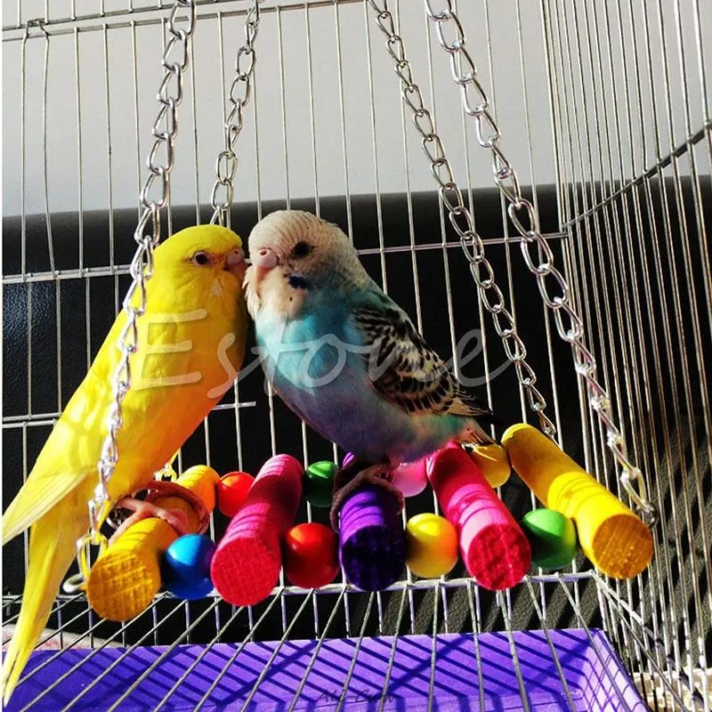 Andere Vogelbedarf Papageienspielzeug Sittich Wellensittich Nymphensittich Käfig Hängematte Schaukelspielzeug Hängendes Kauspielzeug für Vögel