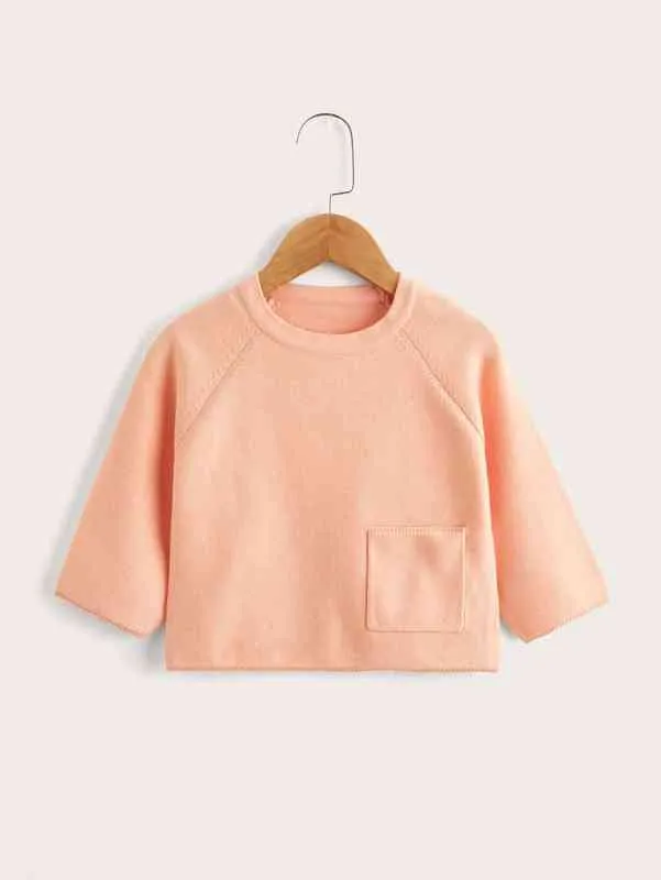 아기 패치 포켓 raglan 슬리브 스웨터 She.