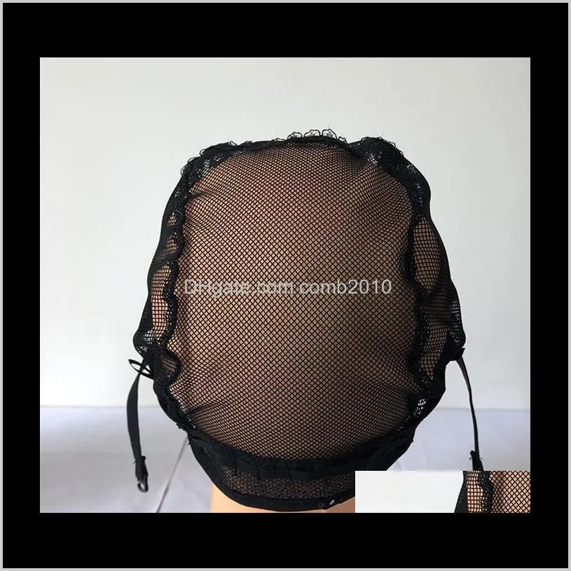 mesh u-part wig cap for making lace wigs black lace wig caps for making wigs adjustable hairnet cheap weave net 10pcs