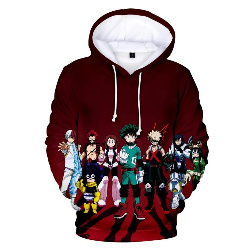 Felpe con cappuccio da uomo Felpe Cosplay MY HERO ONE'S JUSTICE Felpa con cappuccio 3D In uomo / donna Academia Manica lunga Autunno Inverno Abbigliamento per bambiniUomo