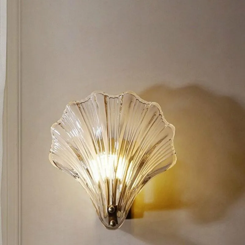 Lampa ścienna Nordic Copper Nowoczesne światło Luksusowe Shell salon Tło sypialnia dzieci nocne ZM1205