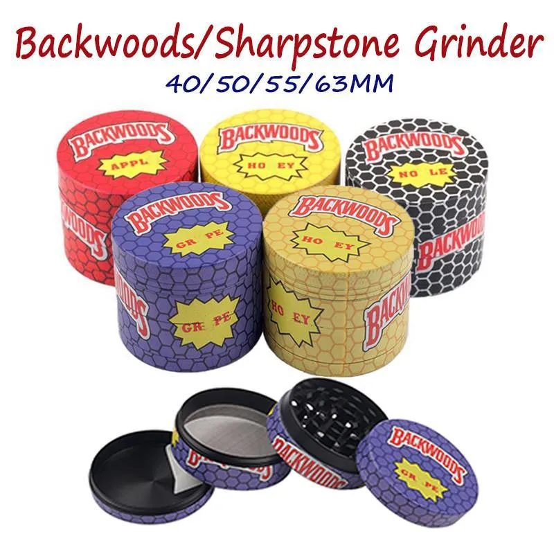 Smoking smasher Backwoods Herb Grinder Electric Tob cigarettmaskin 40/50/55/63mm 4 lager Tobakskross Torrförångare CNC Tandfilter