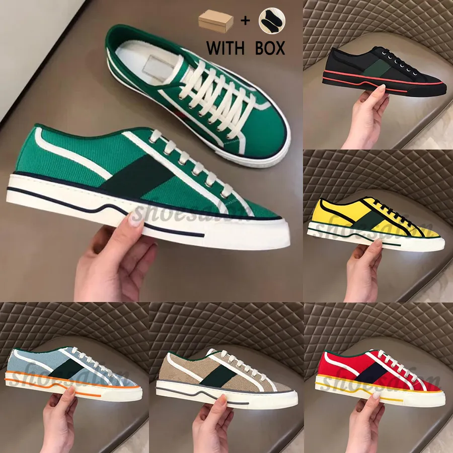 2022 mit Box klassische Freizeitschuhe Tennis 1977 Designer Damen Canvas Spitzenschuh Herren Sneakers klassischer vielseitiger Print Sneaker High und Low Original