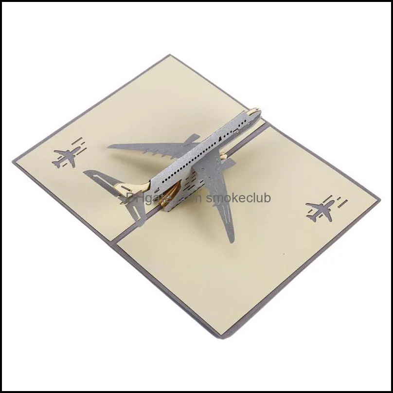 Greeting Cards High Quality 3D Card Engraving Paper-cut Airplane Model Creative Gift Home Party Supplies