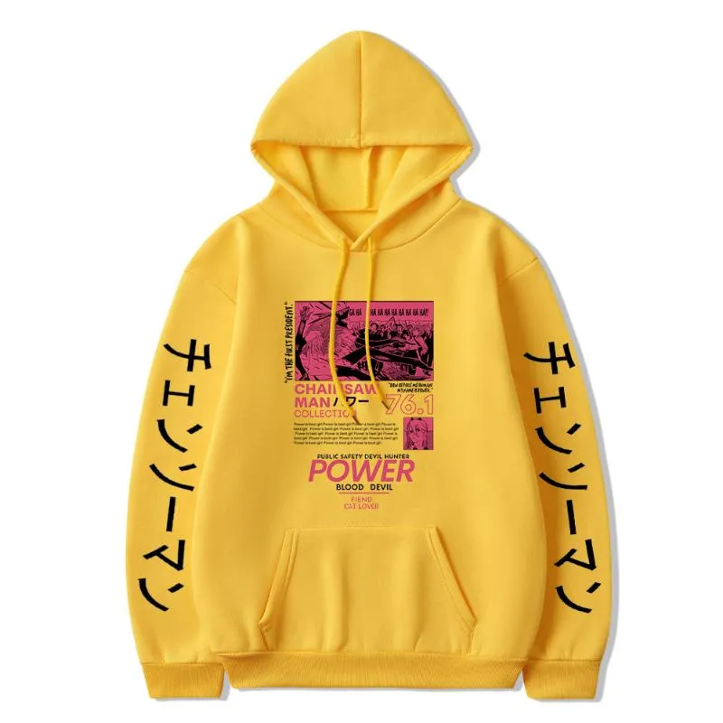 Felpe con cappuccio da uomo Felpe con cappuccio Anime giapponesi Chainsaw Man Power Felpa Manga Denji Pullover Felpa con cappuccio oversize Bambini Ragazzo Ragazza