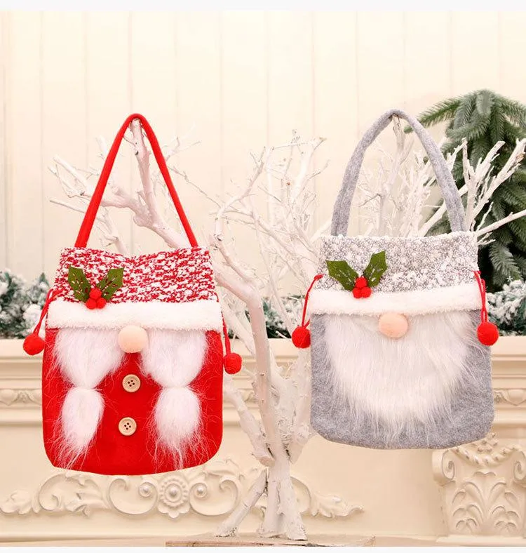 Cordon De Noël Sans Visage Poupée Cadeau De Stockage Cinch Sac À La Main Bonbons Pomme Bonbons Sacs JJB11349