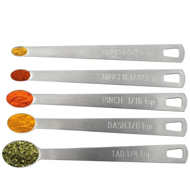 Mini Portable Stainless Steel Measuring Spoon Kitchen Tools Coffee Measuring Spoons Tea Seasoning Multiple Size HY0306