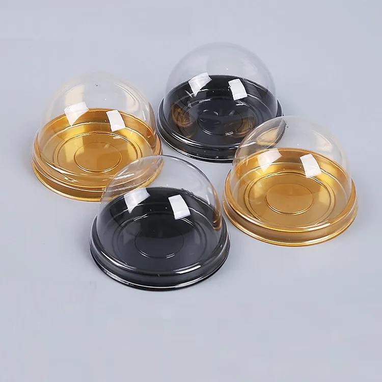 50 Pcs Plastic Squre Round Blister Baking Moon Cake Packing Box Egg Yolk Pastry Baked Dessert Packaging Boxes