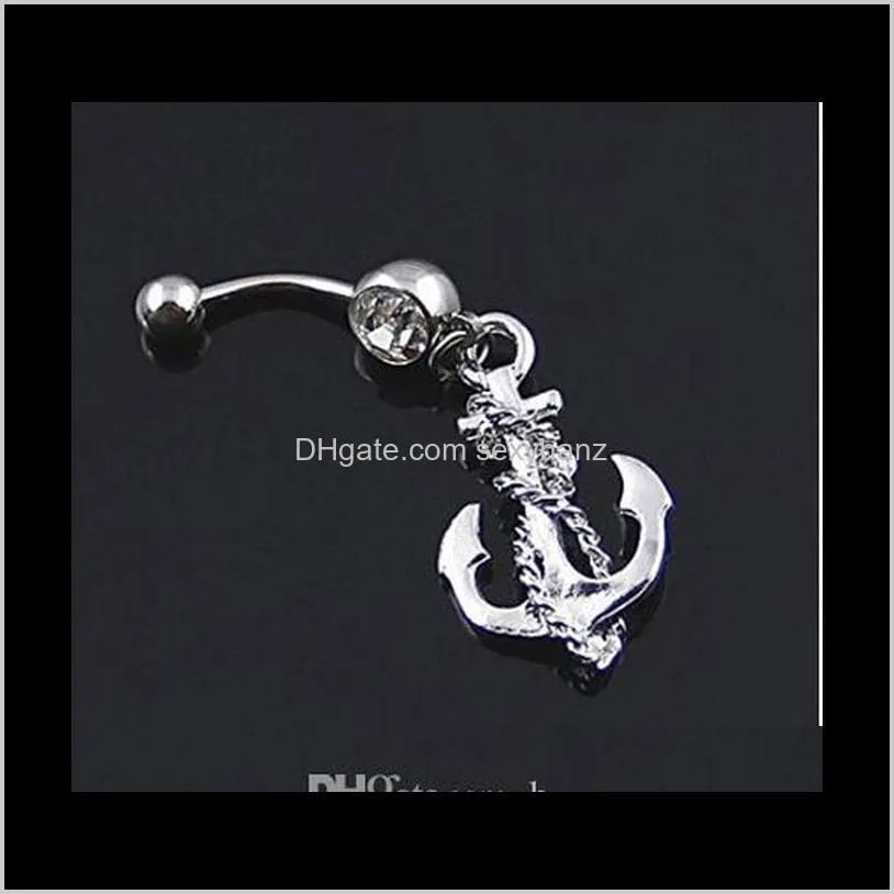 D0438 The anchor style Belly Button Navel Rings mix colors navel belly ring ,body piercing jewelry