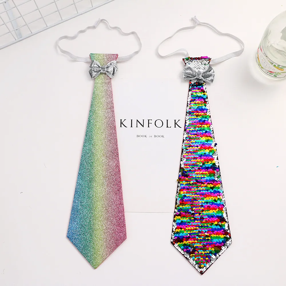 rainbow sequin tie