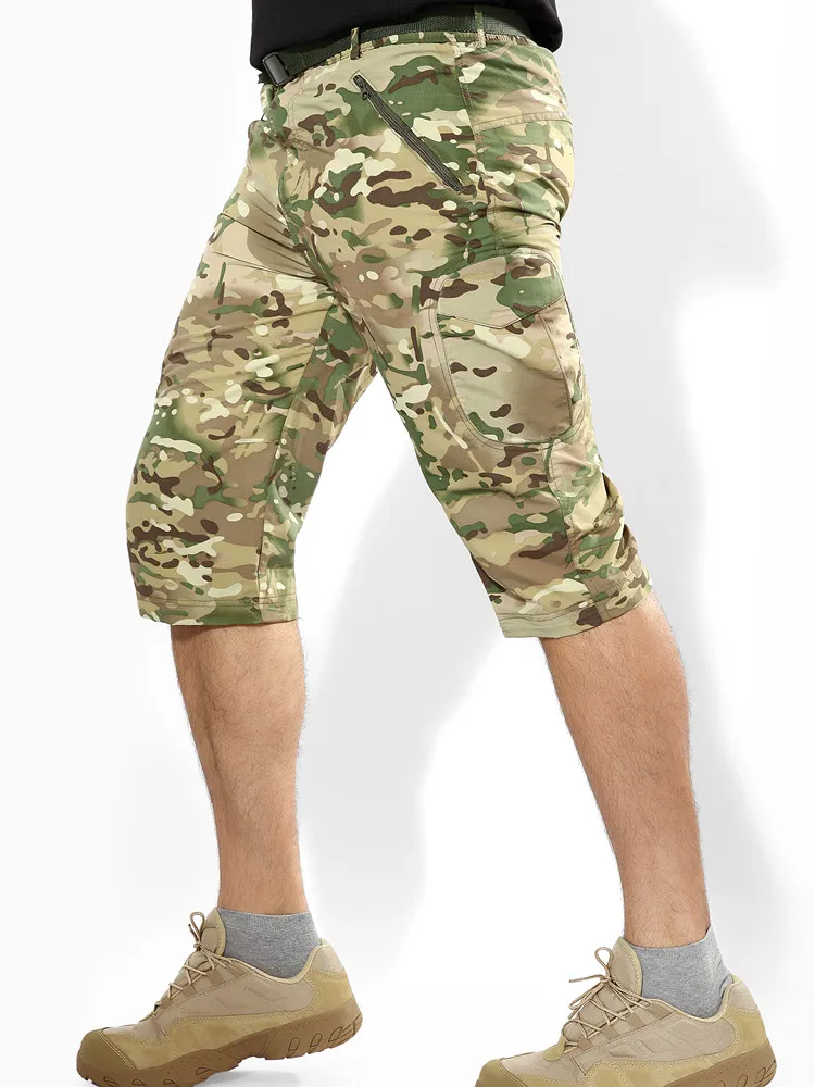屋外の迅速な乾燥戦術的な軍の取り外し可能なズボン男性通気性の軍用ズボン迷彩の取り外し可能な足部の男のズボン
