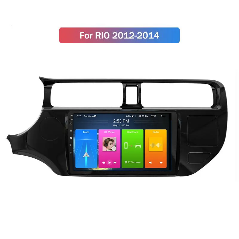 10.1 "Android 2din Car DVD-spelare för Kia Rio 2012-2014 med pekskärm OBD2 WIFI / 3G BT GPS Nav multimedia