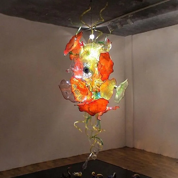 100% handgeblasene Murano-Kunst-Platten-Kronleuchter-Lampe Dome Indoor-Glasbeleuchtung für Hausdekor