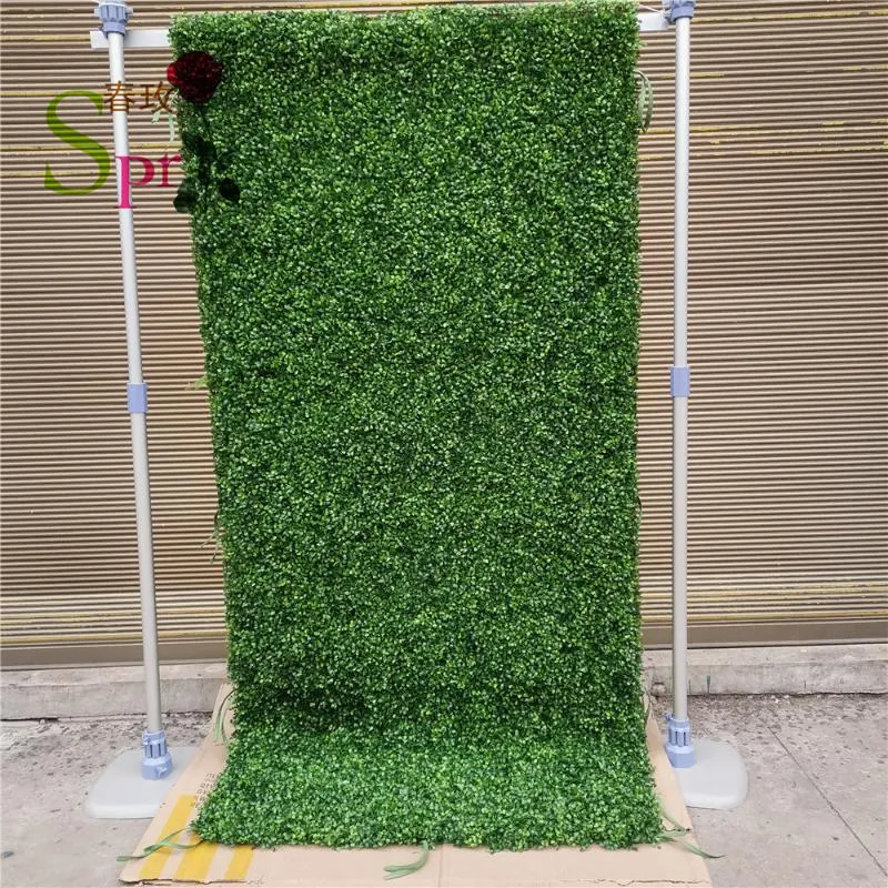 장식용 꽃 화환 SPR 맞춤형 인공 실크 웨딩 롤업 잔디 벽 장미 배경