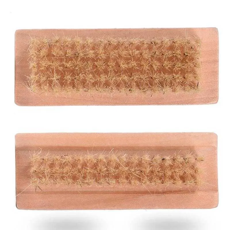 Natural Boar Bristle Brush Wooden Nail Brush Foot Clean Brush Body Massage Scrubber Make Up Tools LX4103