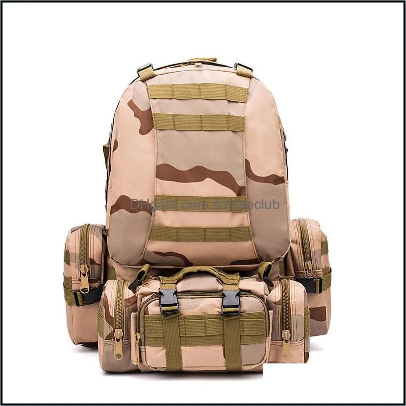 Outdoor Military Tactical Backpack Hiking Camping Water Resistant Rucksack New High Capacity Practical Travelling Bags High Quality 62df