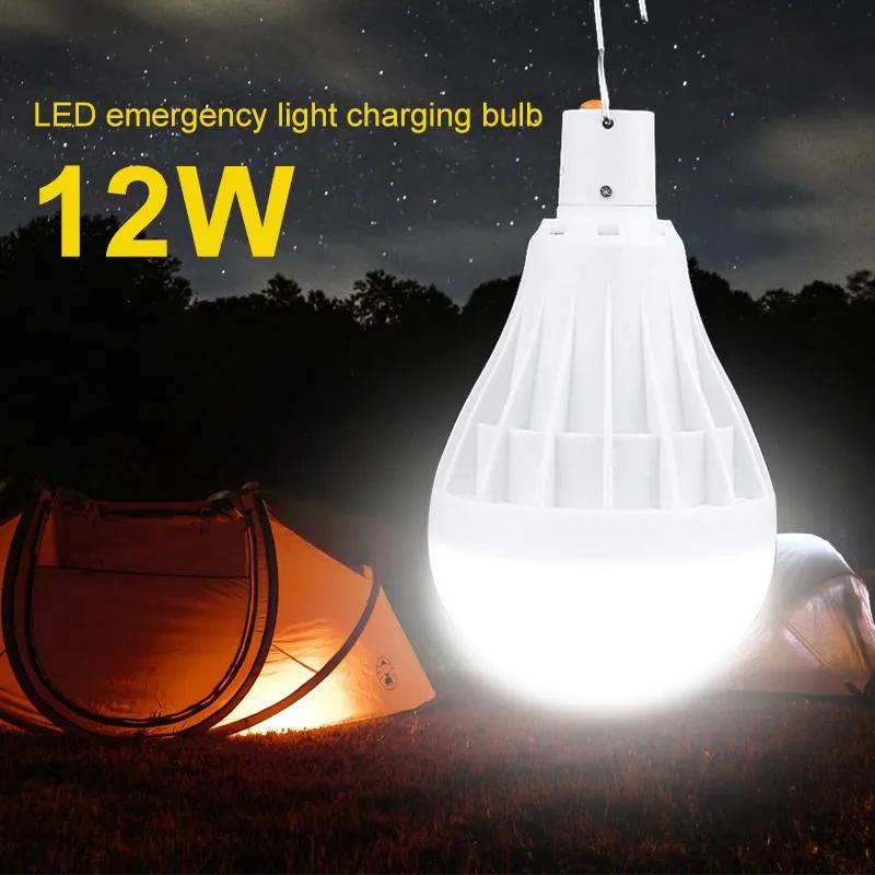 緊急照明12W LED屋外電球ポータブル充電式テントランプBBQキャンプパティオ/ポーチ/庭