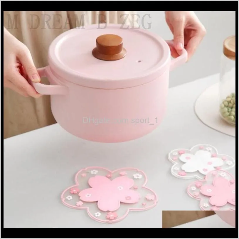 japan style cherry blossom heat insulation table mat family office anti-skid tea cup milk mug coffee cup coaster