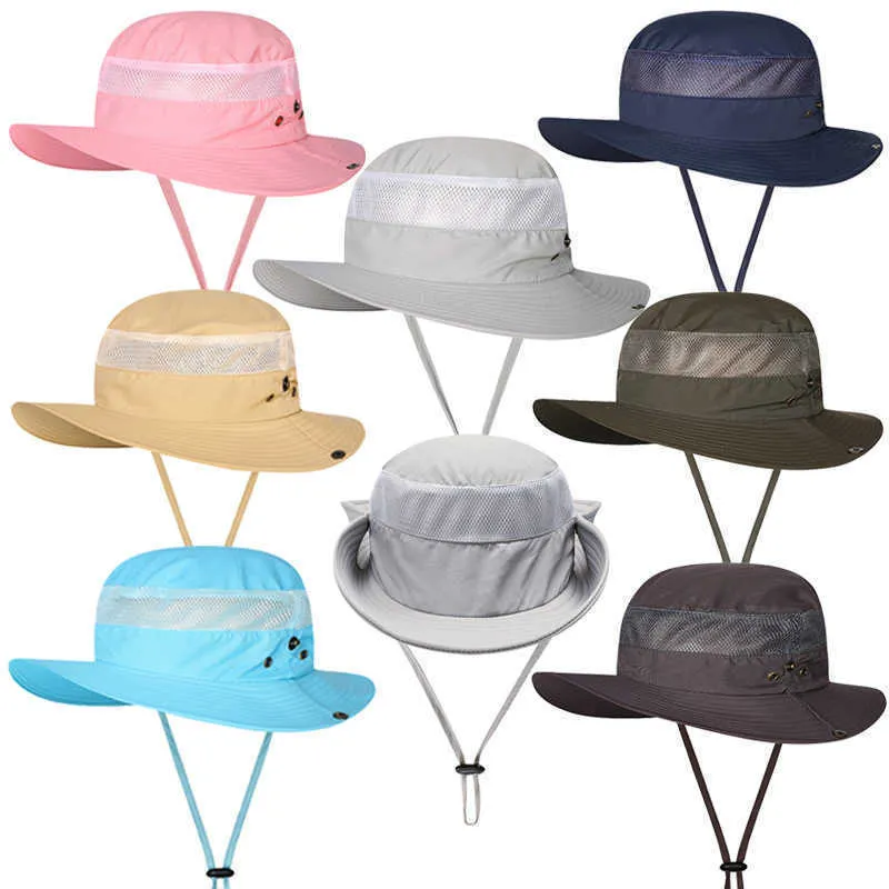 Outdoor Fishing Basin Caps Men Women Fisherman Hat Sunscreen UV Breathable Sunshade Hats Spring Summer Wide Brim Cap YL608