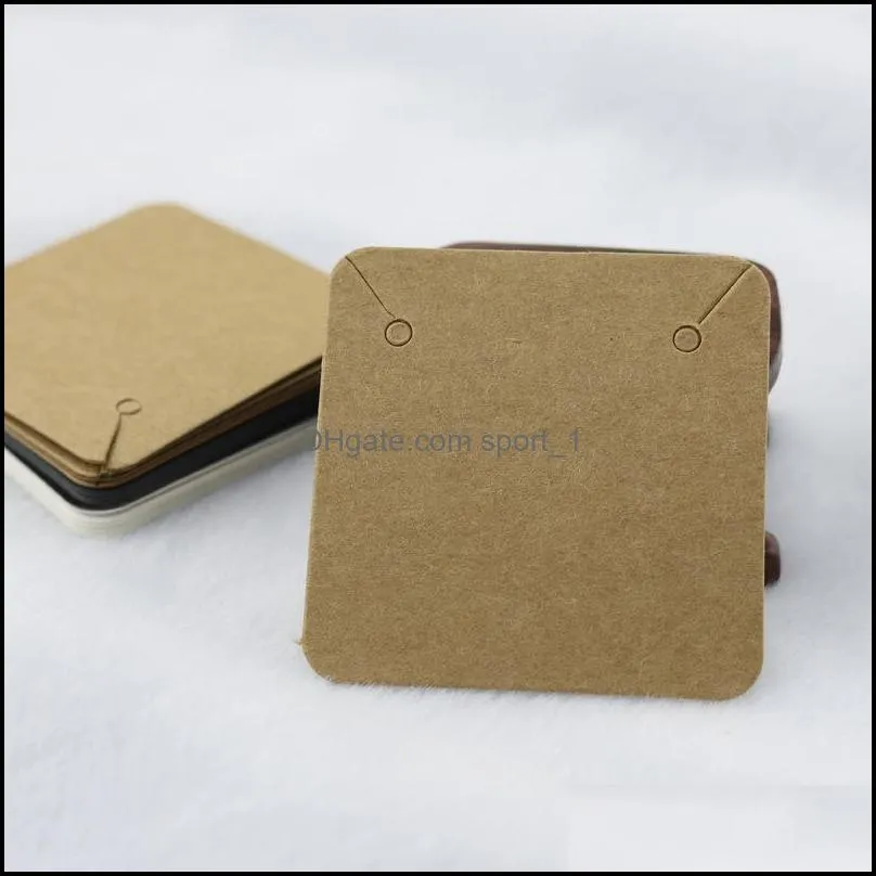 5*5cm Necklace Display Cards Black White Kraft Paper Blank Necklace Cards Jewelry Classic Wedding Jewelry Display Card Accept Custom