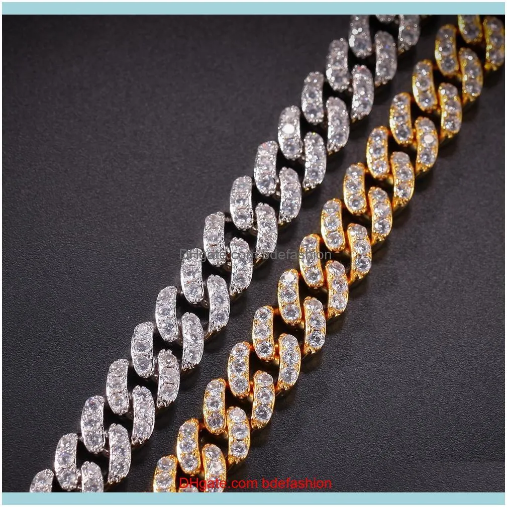 10mm  Cuban Link Chain Copper CZ Clasp Iced Out Gold Silver Rosegold Hiphop Men Necklace
