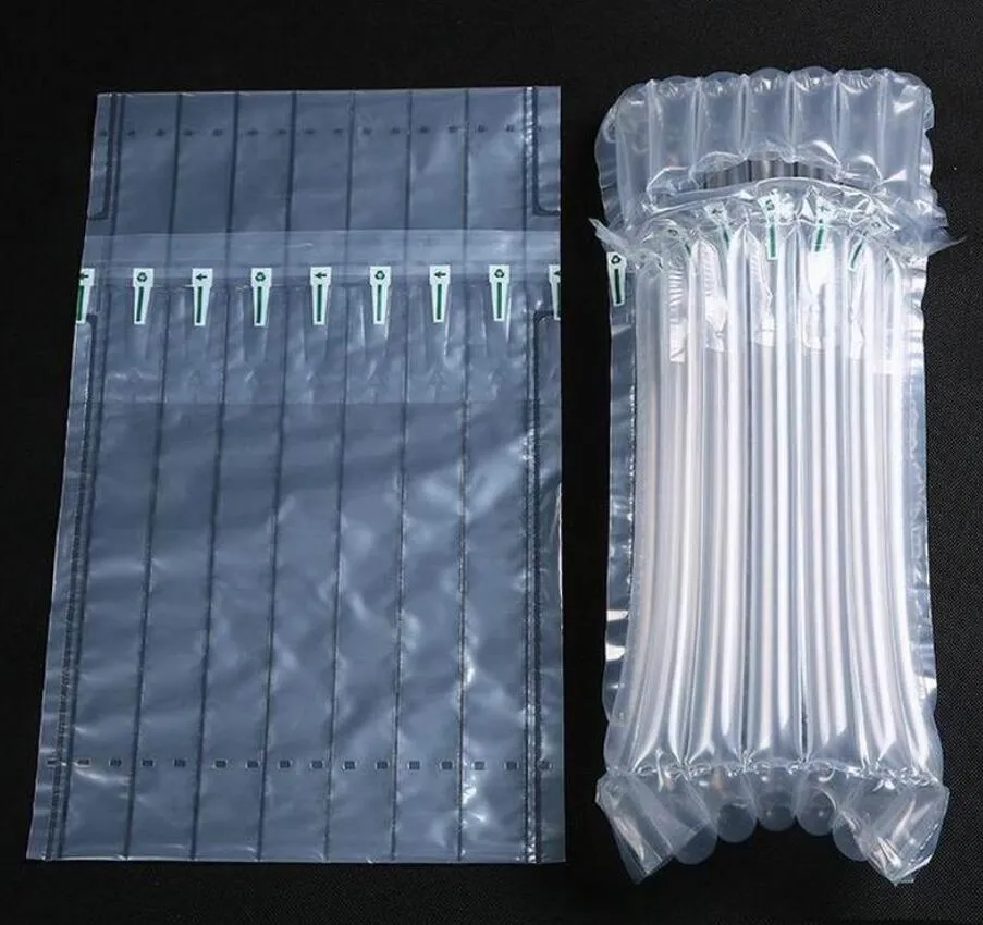 32 * 8CM PE Bag Air Dunnage Bag Сумка наполненной воздухом Защитная бутылка для вина Обертывает надувные воздушные подушки колонны обертываются сумки