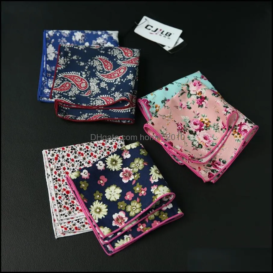 Presidential Pocket Square Handkakor 10st /Lot 27Colors Valbara koreanska modedesigner Mens Print Flower Cotto