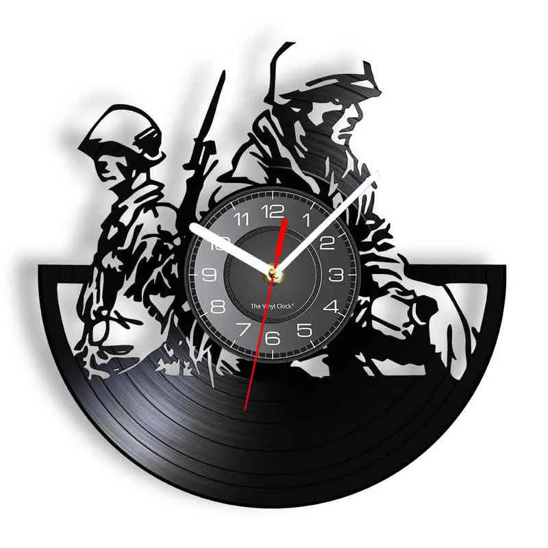 Motocrosser Shadow Art Horloge murale Chambre à coucher Décor de la route hors route Moto Course Sculpté Carved Vinyl Enregistrer Art Vintage Horloge Montre H1230