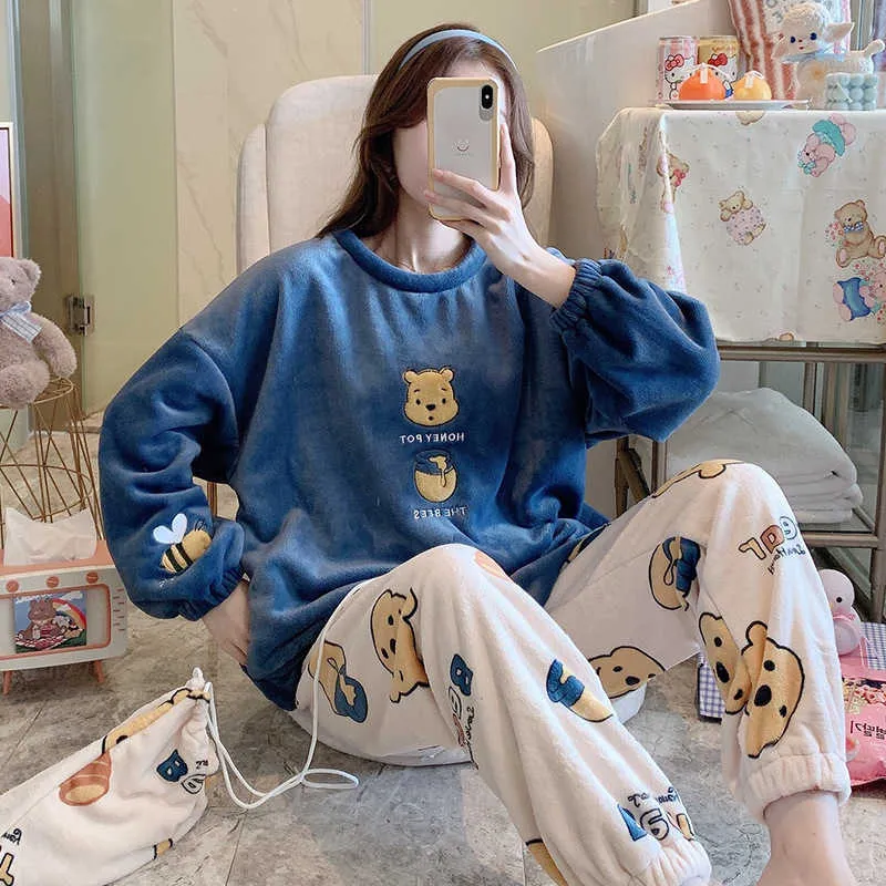 Woodenvibeua Cozy Teddy Fleece Pajamas For Women - Soft Plush Loungewear Set | Warm Winter Sleepwear | Gift For Her, Christmas Pajama Set