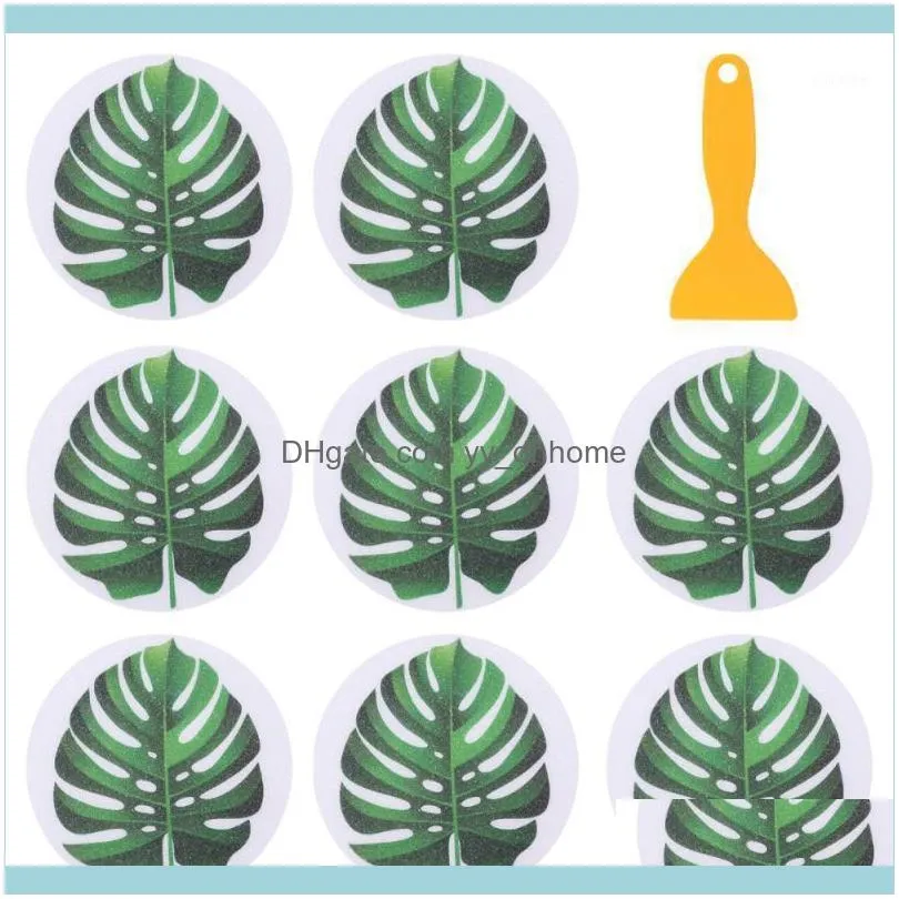 Mats Aessories Bath Home & Garden4Pcs Bathroom Anti-Slip Diameter 15Cm Leaf Pattern Bathtub Stickers Slip Prevention Decals Self-Adhesive Tu