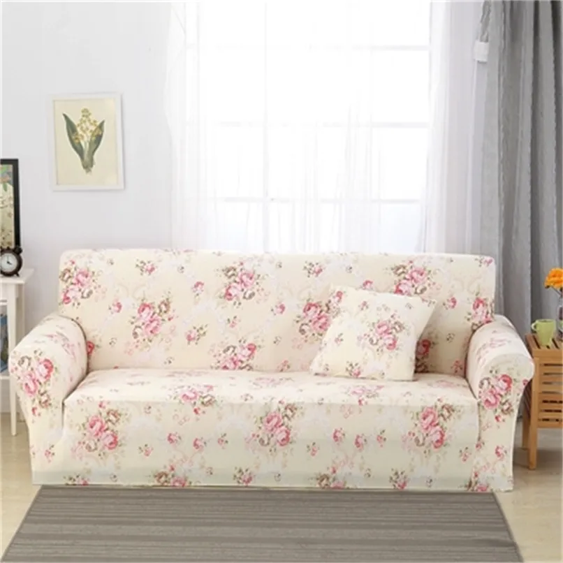 Slipcovers Sofa Flower Pattern Cove tight wrap all-inclusive slip-resistant sectional elastic full sofa One/Two/Three/Four seat 211116