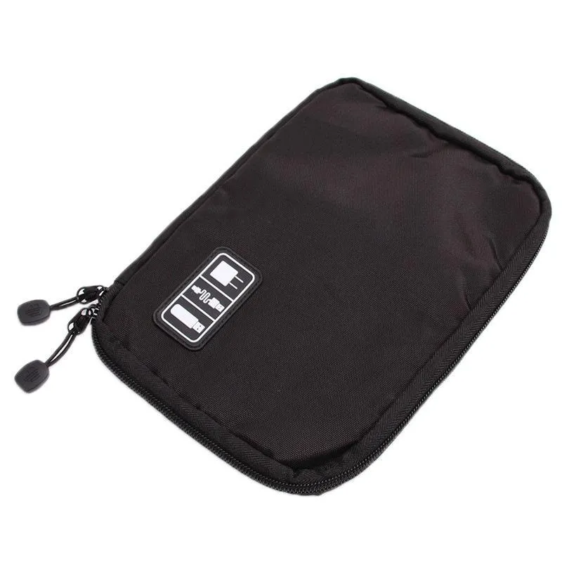 Sacs de rangement à fermeture éclair bidirectionnelle, organisateurs électroniques universels, sac de voyage pour cordon, câbles USB, lecteur Flash, écouteurs, batterie externe