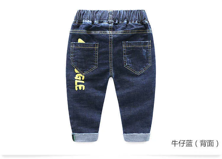  Spring Autumn New 3-12 Years Teenage Student Elastic Letter Child Trousers Baby Long Pants Denim Blue Kids Jeans For Boys (9)
