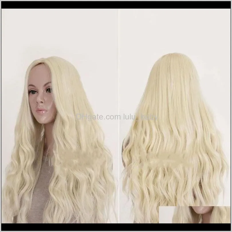 z&f cheap wigs light blonde wig 28 inch culy long long hair wig cosplay 220g factory direct sales hot selling amzon
