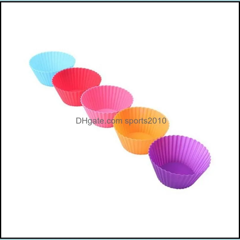 Round shape Silicone Muffin Cupcake Mould Case Bakeware Maker Mold Tray Baking Cup Liner Baking Molds fast shipping