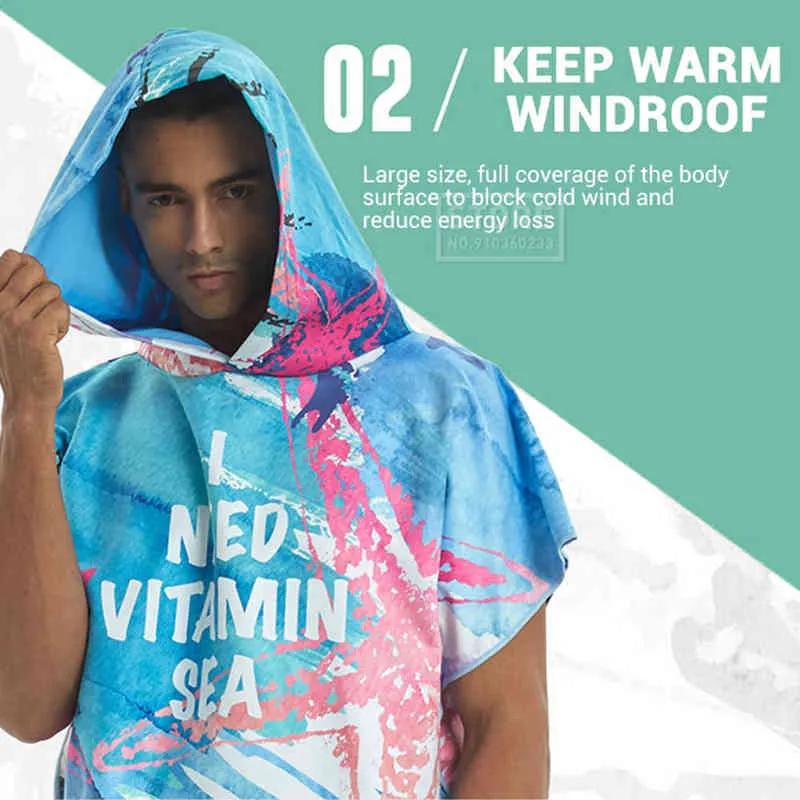Microfiber Large Beach Towel Wetsuit Changing Robe Swimming Dry Robe Hooded Bath Towels Surf Men Women Poncho Quick Dry Bathrobe 220120 From 16 67 DHgate