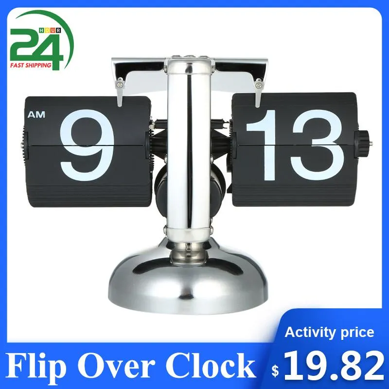 Horloges de Table de bureau horloge numérique à petite échelle rétro en acier inoxydable engrenage interne à Quartz décor à la maison