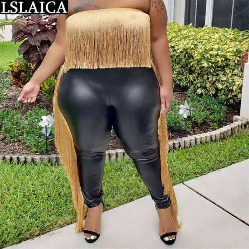 Leather Outfits: Tassel Plus Size Summer Sets For Women From