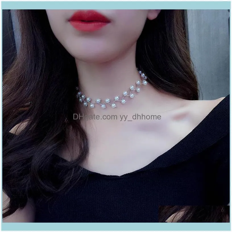 Pearl Clavicle Chain Female Choker Neck Strap Simple Short Necklace Jewelry Chokers