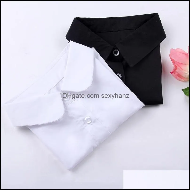 2020 Fake Collar Shirt Vintage White/Black Detachable Collar Vintage False Collars Nep Kraagje Blouse for Women Men Clothes Tops1