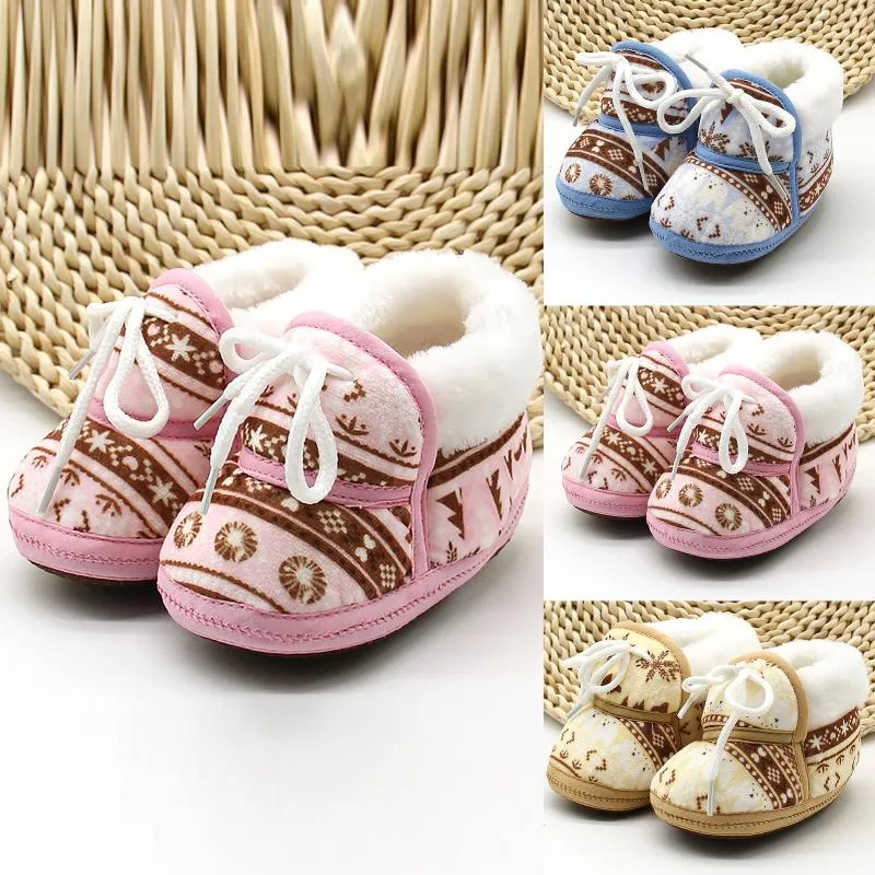 Primeiros caminhantes infantil bebê menino menina cute inverno manter quente macio sola sapatos criança botas nascidas shows estrela