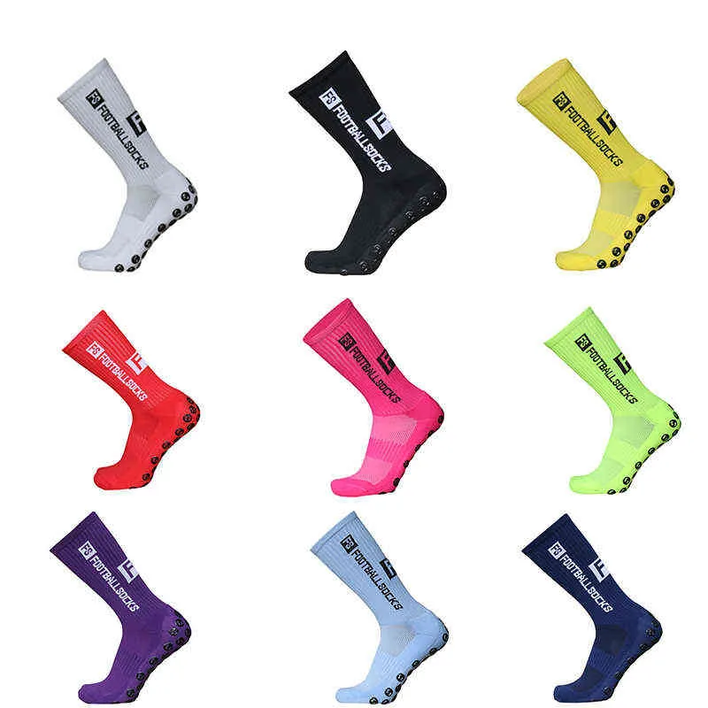 3 pairs New Sports Anti Slip Soccer Socks Cotton Football Men Grip Socks Calcetines Y12092943