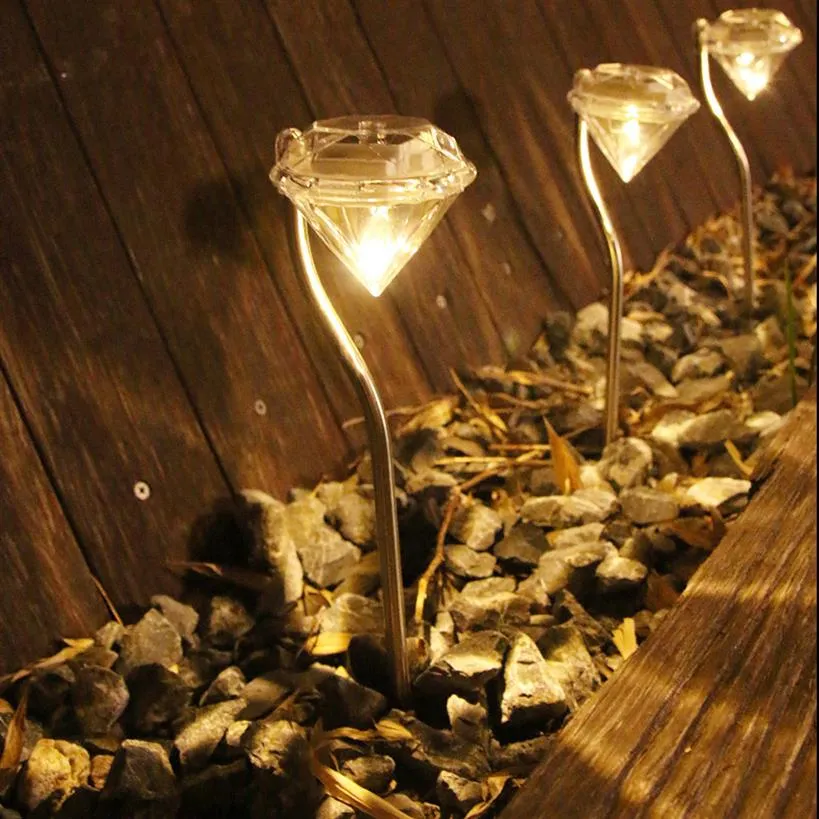 Decoración de jardín iluminación exterior, lámpara de césped de diamante a42