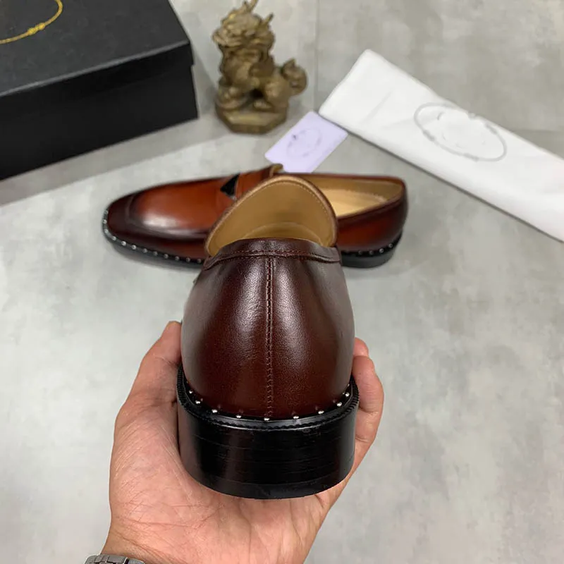 LUXURY men dress shoes BRAND Vintage classic brown mens loafers Size 38-44 model QL0227