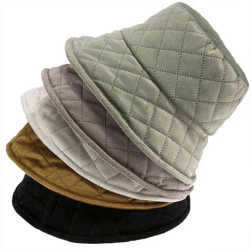 2022 NEW women's winter Bucket hat Felt Lamb wool for girl autumn and winter fashion Cotton panama hip hop hat cap G220311