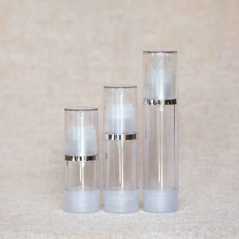 Vuoto 15 ml 30ml 50ml Bottiglie Airless Airless Pump trasparente Pompa per vuoto Bottiglia di lozione Imballaggi cosmetici