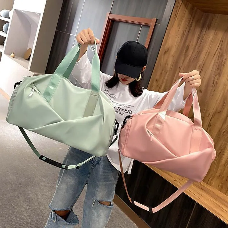 أكياس في الهواء الطلق Women Sports Gym Bag Travel Dry Wet Hand Handbag Multifunction Conder Messenger Messenger Training X393+A