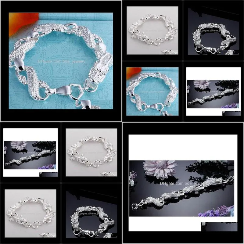 best-selling 925 silver charm bracelet large bailong unisex fashion jewelry dff0777