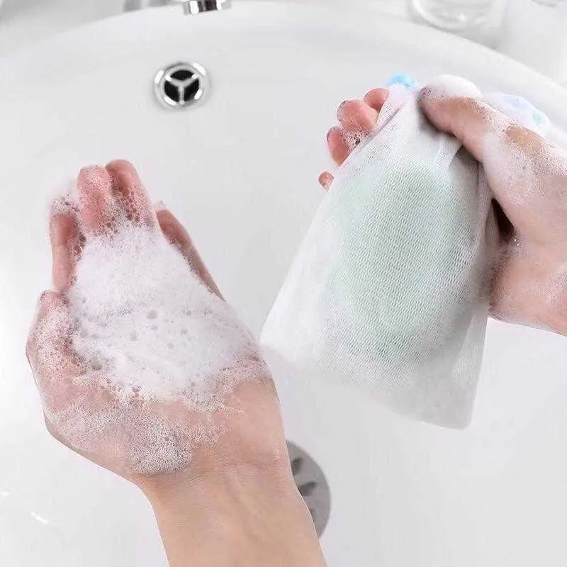 Wash Face Soap Foaming Net Bath Shower Soap Blister Bubble Mesh Body Cleansing Nets Bath Washing Tool Bathroom Accessories VT1751